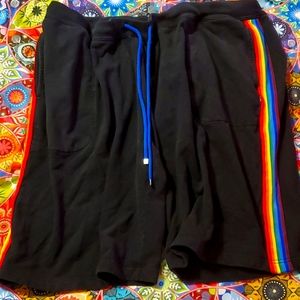 TomboyX long French Terry rainbow stripe shorts 4x